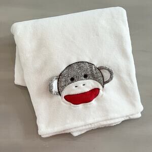 Baby Starters Sock Monkey Ivory Blanket - Soft Cozy Fleece 30x40